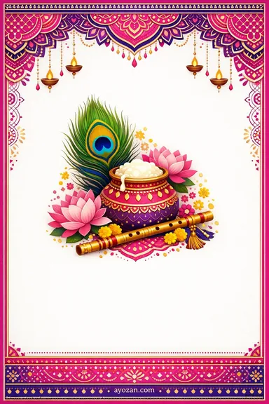 North Indian Janmashtami · Contemporary — Janmashtami card design