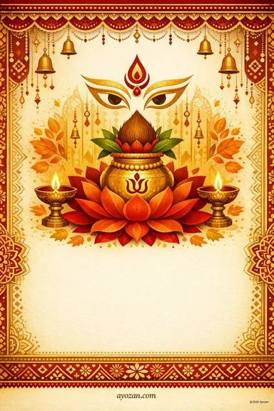 North Indian Durga Puja · Classic — Durga Puja greeting card design