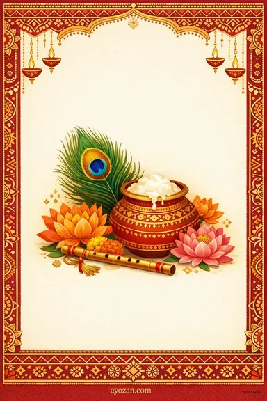 North Indian Janmashtami · Classic — Janmashtami greeting card design