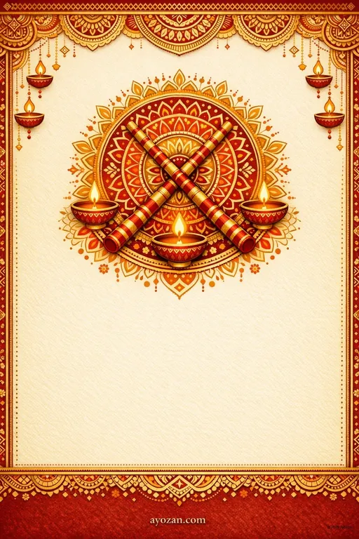 North Indian Navratri · Classic — North Indian Hindu Traditional Navratri invitation card design from Ayozan