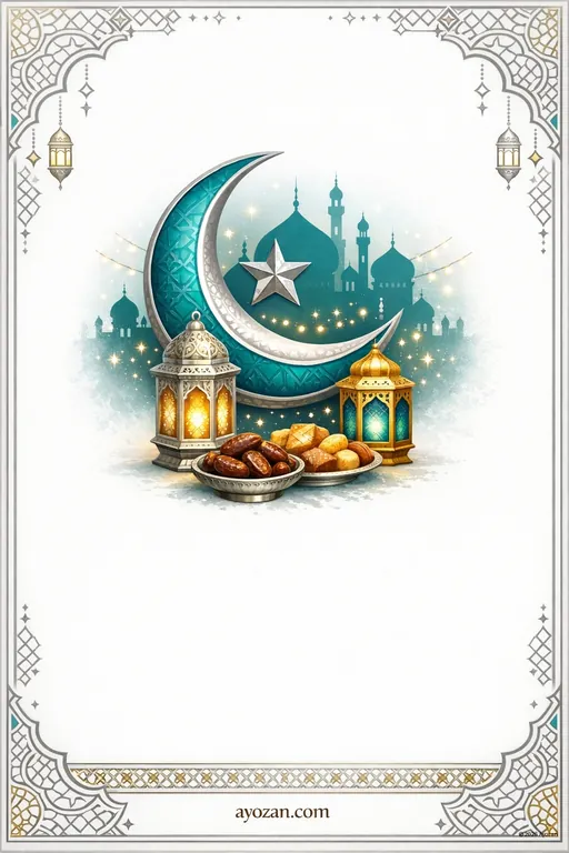 North Indian Eid · Contemporary — North Indian Muslim Modern Eid ul-Fitr invitation card design from Ayozan