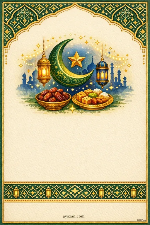 North Indian Eid · Classic — North Indian Muslim Traditional Eid ul-Fitr invitation card design from Ayozan