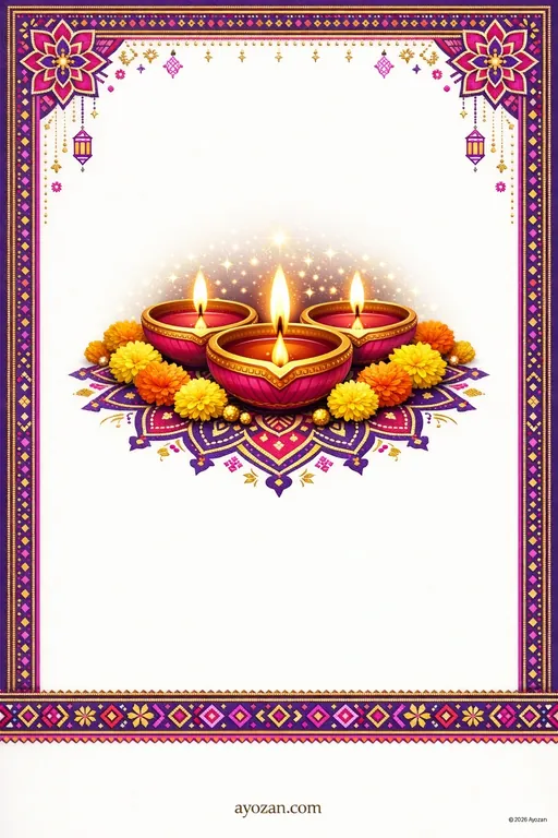 Punjabi Diwali · Contemporary — Punjabi Hindu Modern Diwali invitation card design from Ayozan