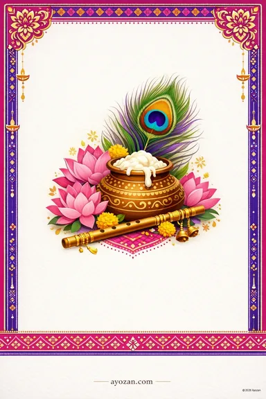 Punjabi Janmashtami · Contemporary — Janmashtami card design