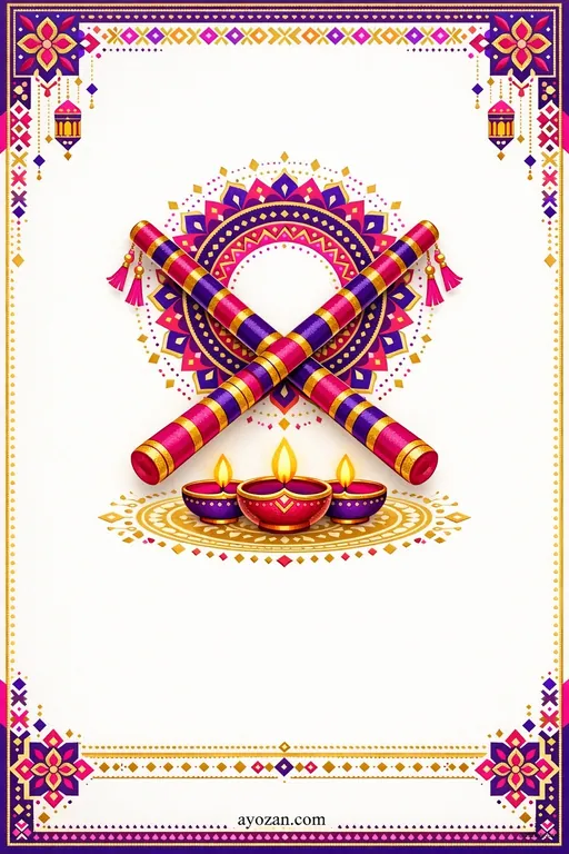 Punjabi Navratri · Contemporary — Punjabi Hindu Modern Navratri invitation card design from Ayozan