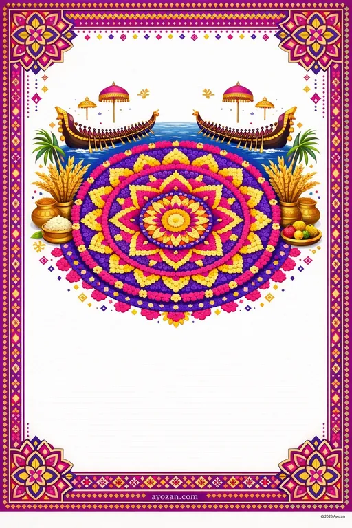 Punjabi Onam · Contemporary — Punjabi Hindu Modern Onam invitation card design from Ayozan