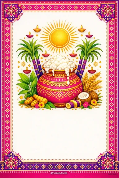 Punjabi Pongal · Contemporary — Pongal greeting card design