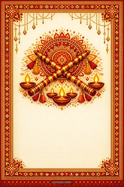 Punjabi Navratri · Classic — Punjabi Hindu Traditional Navratri invitation card design from Ayozan
