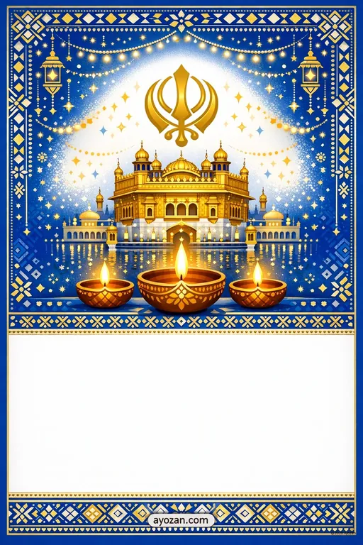 Punjabi Diwali · Contemporary — Punjabi Sikh Modern Diwali invitation card design from Ayozan