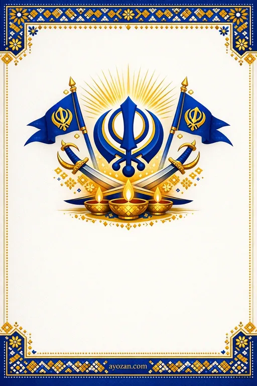 Punjabi Guru Gobind Singh Jayanti · Contemporary — Punjabi Sikh Modern Guru Gobind Singh Jayanti invitation card design from Ayozan