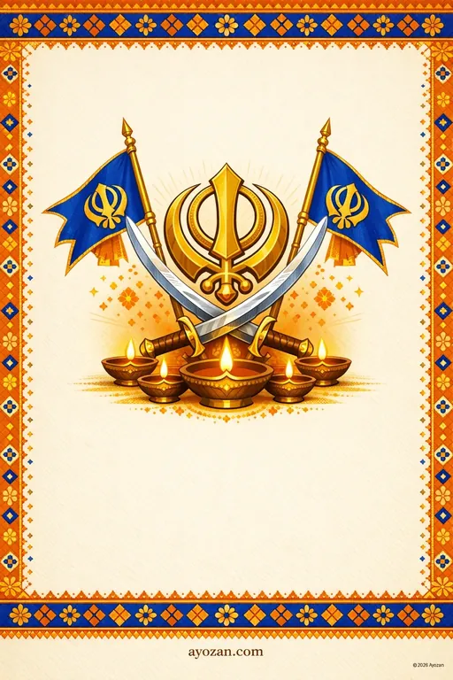 Punjabi Guru Gobind Singh Jayanti · Classic — Punjabi Sikh Traditional Guru Gobind Singh Jayanti invitation card design from Ayozan