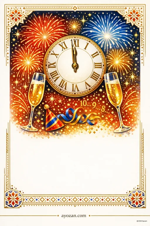 New Year · Contemporary — Modern New Year invitation card design from Ayozan