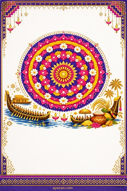 Tamil Onam · Contemporary — Tamil Hindu Modern Onam invitation card design from Ayozan