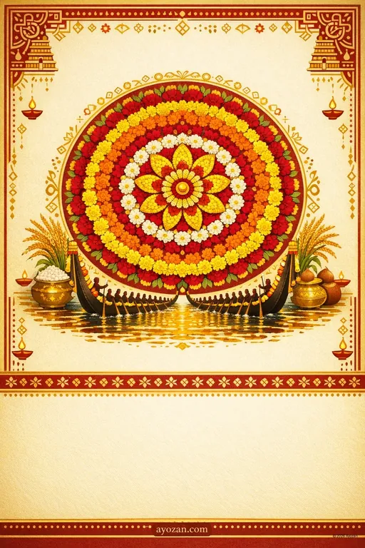 Tamil Onam · Classic — Tamil Hindu Traditional Onam invitation card design from Ayozan