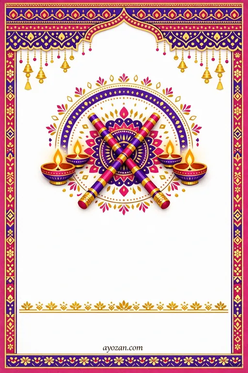 Andhra Navratri · Contemporary — Telugu Hindu Modern Navratri invitation card design from Ayozan