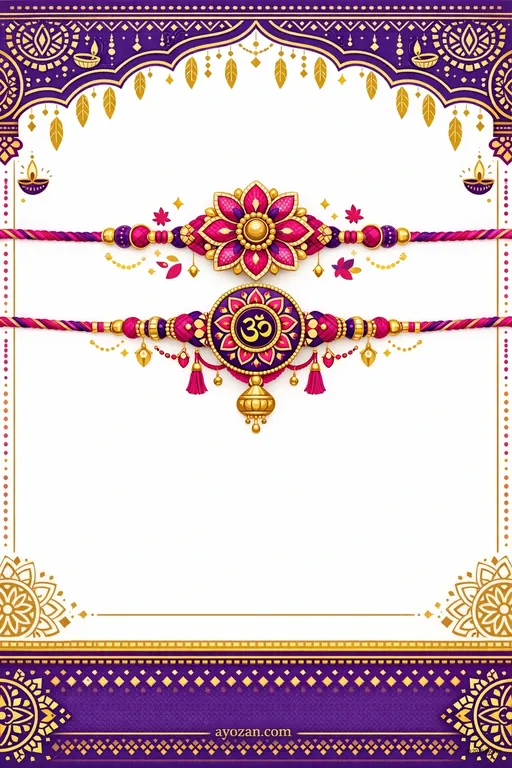 Andhra Raksha Bandhan · Contemporary — Telugu Hindu Modern Raksha Bandhan invitation card design from Ayozan
