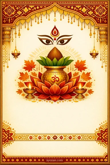 Andhra Durga Puja · Classic — Durga Puja greeting card design