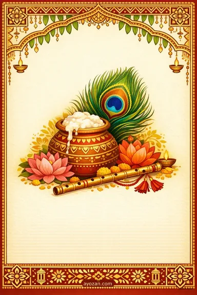 Andhra Janmashtami · Classic — Janmashtami greeting card design