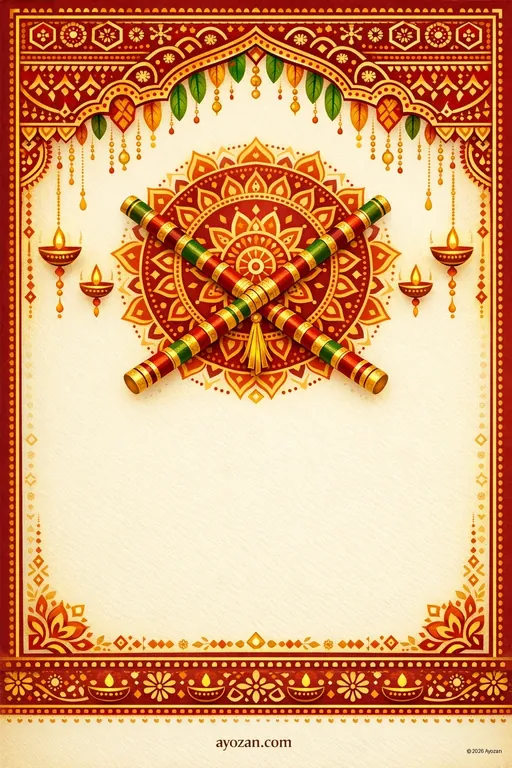 Andhra Navratri · Classic — Telugu Hindu Traditional Navratri invitation card design from Ayozan