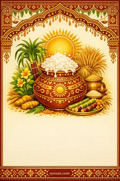 Andhra Pongal · Classic — Pongal greeting card design