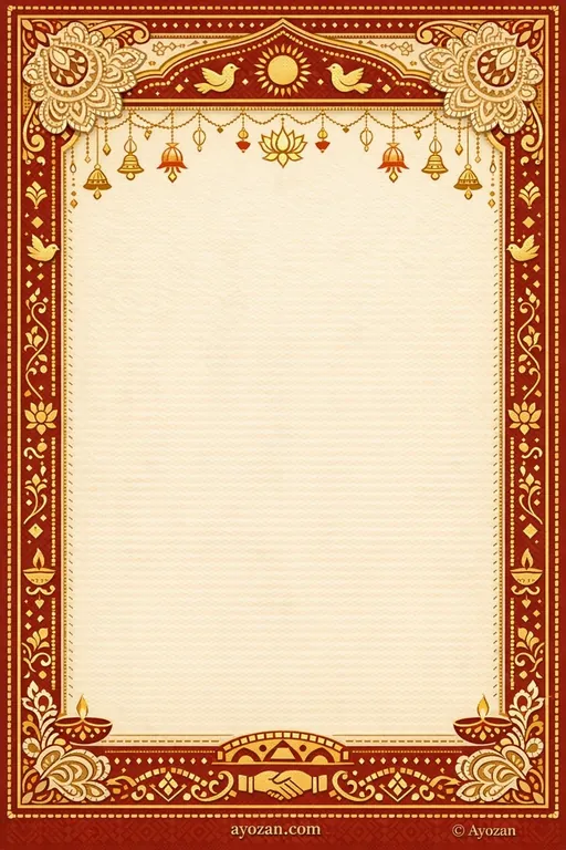 Bengali Greeting · Classic — Bengali Hindu Traditional Personal Greetings invitation card design from Ayozan
