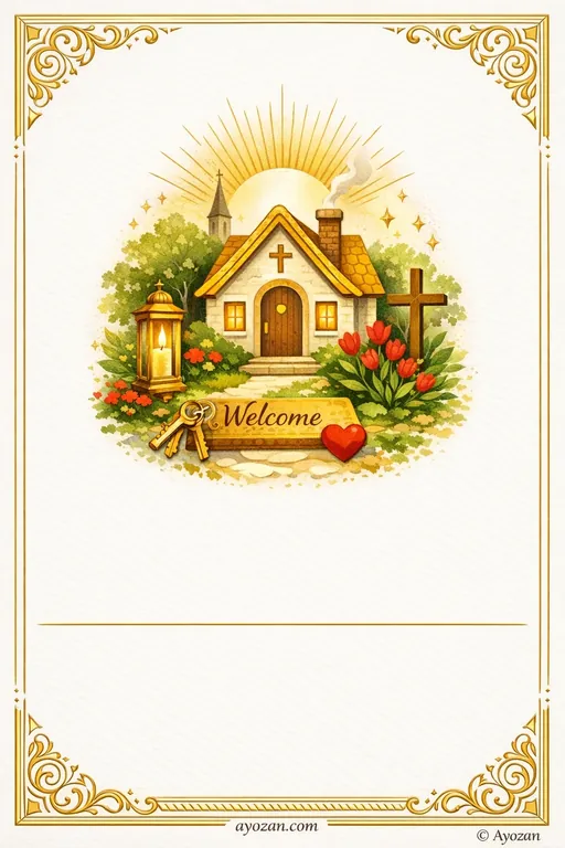 Goan Housewarming · Minimal — Goan Christian Minimal Housewarming invitation card design from Ayozan