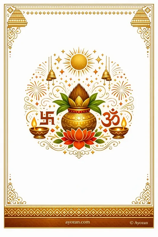 Tamil Milestone · Minimal — Tamil Hindu Minimal Milestone Celebration invitation card design from Ayozan