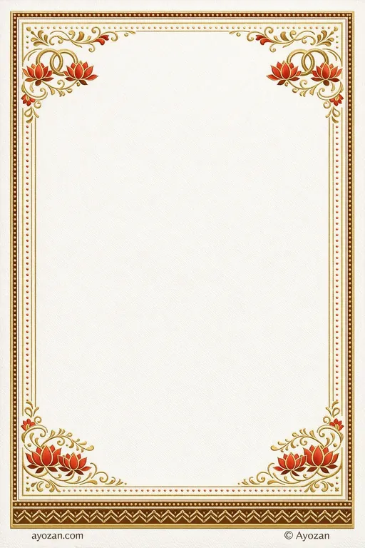 Gujarati Anniversary · Floral — Gujarati Hindu Botanical Anniversary invitation card design from Ayozan
