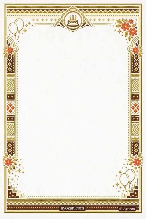 Gujarati Birthday · Floral — Gujarati Hindu Botanical Birthday invitation card design from Ayozan