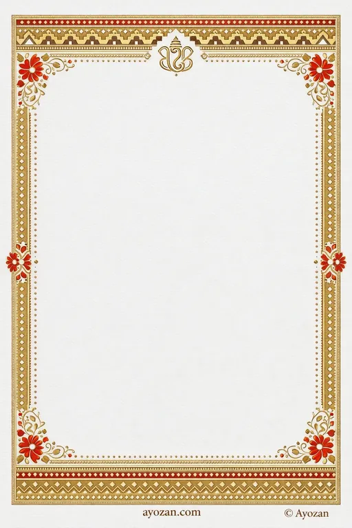 Gujarati Mehndi · Ornate — Gujarati Hindu Ornate Mehndi invitation card design from Ayozan