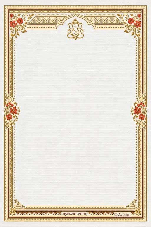 Gujarati Reception · Ornate — Gujarati Hindu Ornate Reception invitation card design from Ayozan