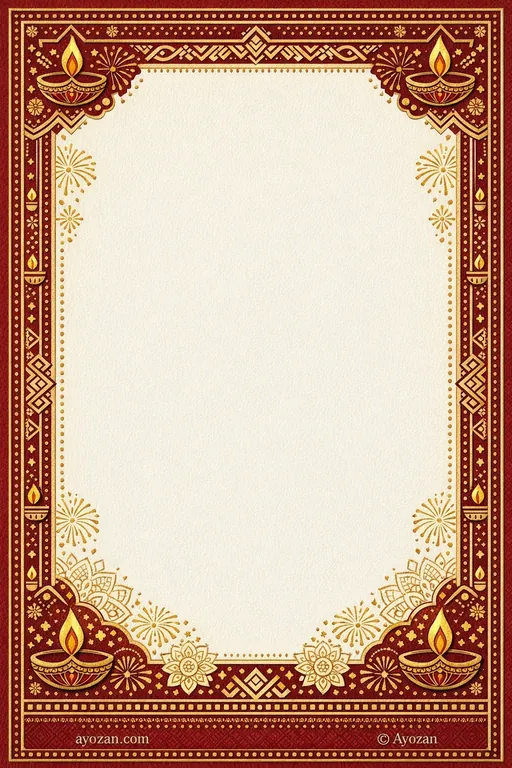 Gujarati Diwali · Classic — Gujarati Hindu Traditional Diwali invitation card design from Ayozan