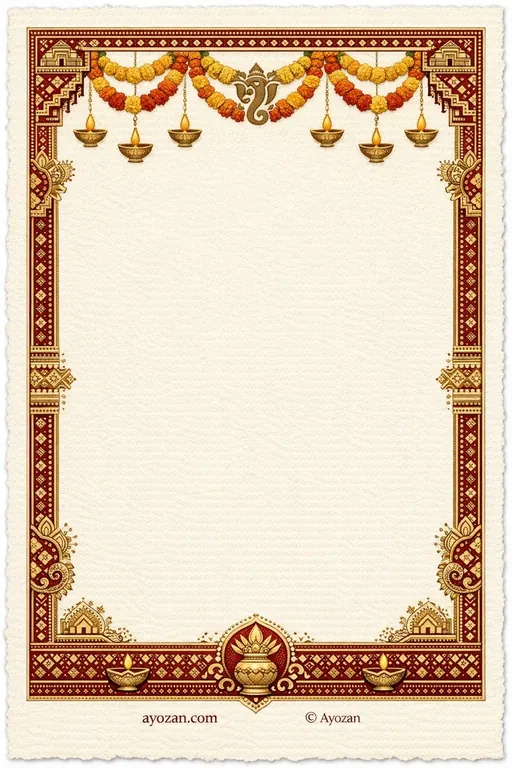 Gujarati Housewarming · Classic — Gujarati Hindu Traditional Housewarming invitation card design from Ayozan