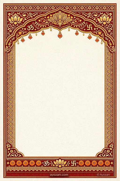 North Indian Mehndi · Classic — North Indian Hindu Traditional Mehndi invitation card design from Ayozan