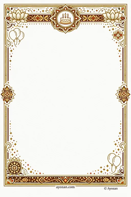 Birthday · Minimal — Buddhist Minimal Birthday invitation card design from Ayozan