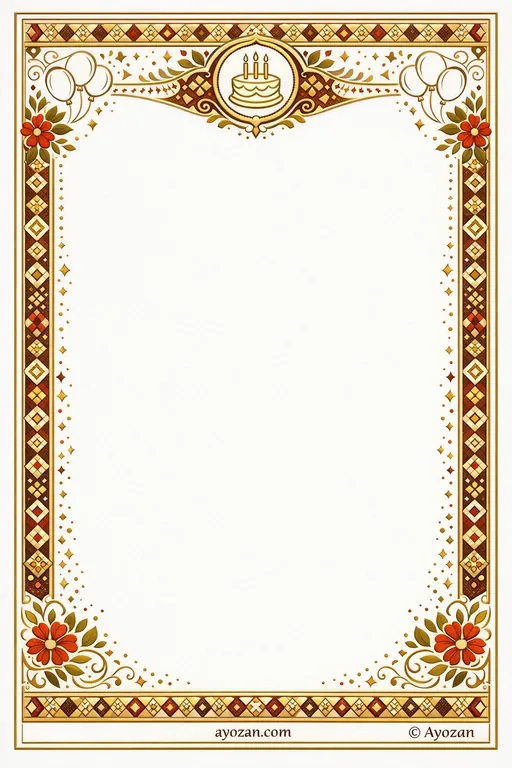 North Indian Birthday · Floral — North Indian Sikh Botanical Birthday invitation card design from Ayozan