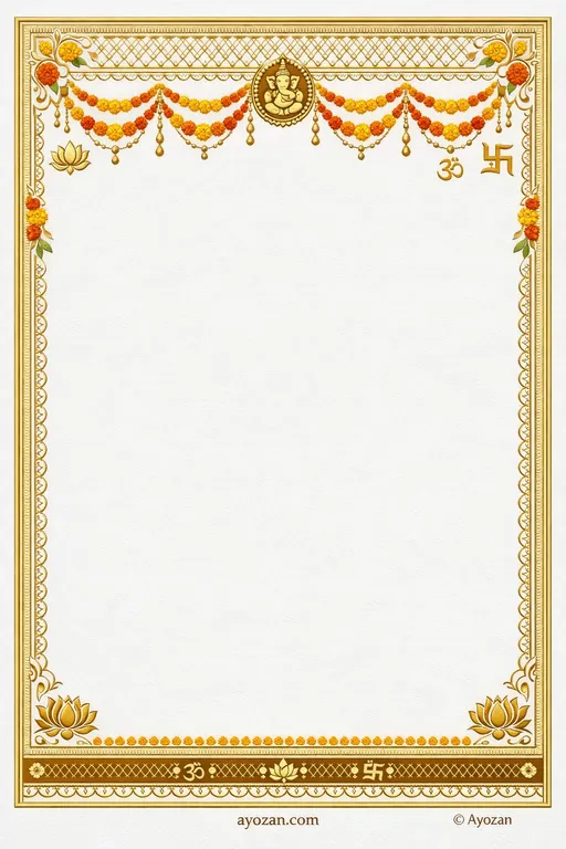 North Indian Haldi · Floral — North Indian Hindu Botanical Haldi invitation card design from Ayozan