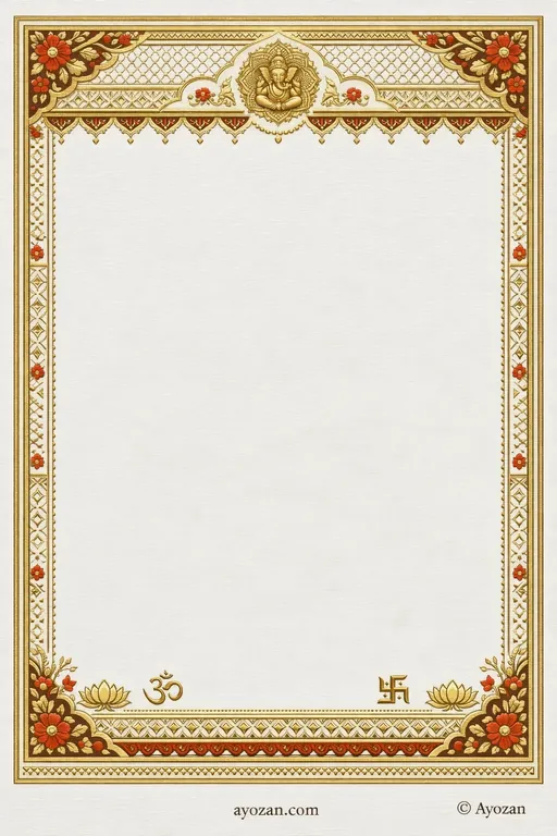 North Indian Sangeet · Floral — North Indian Hindu Botanical Sangeet invitation card design from Ayozan