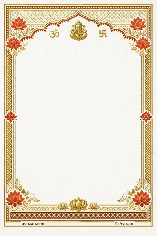 North Indian Wedding · Floral — North Indian Hindu Botanical Wedding invitation card design from Ayozan