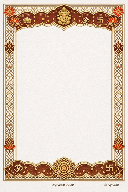 North Indian Reception · Geometric — North Indian Hindu Geometric Reception invitation card design from Ayozan
