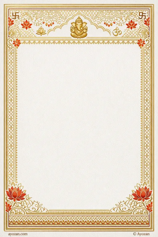 North Indian Mehndi · Ornate — North Indian Hindu Ornate Mehndi invitation card design from Ayozan
