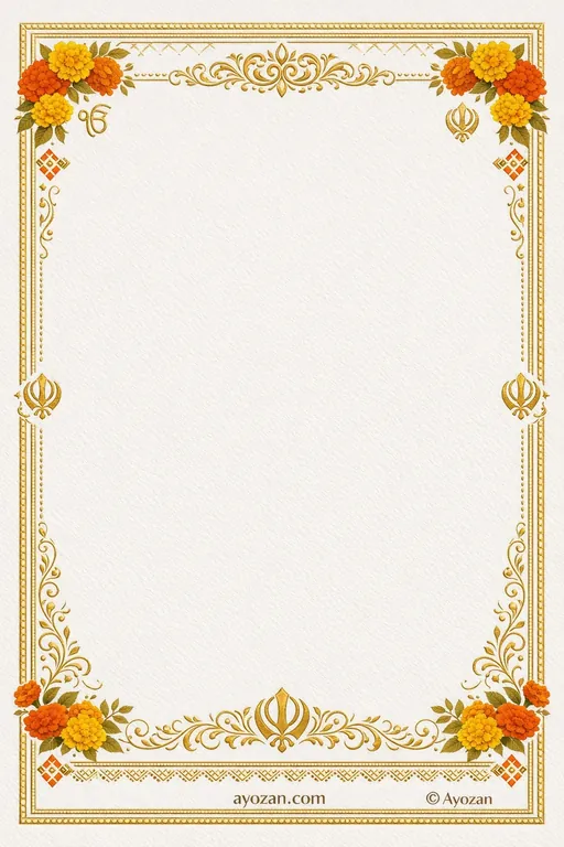 North Indian Haldi · Minimal — North Indian Sikh Minimal Haldi invitation card design from Ayozan