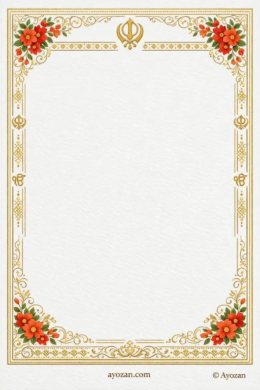 North Indian Wedding · Minimal — North Indian Sikh Minimal Wedding invitation card design from Ayozan