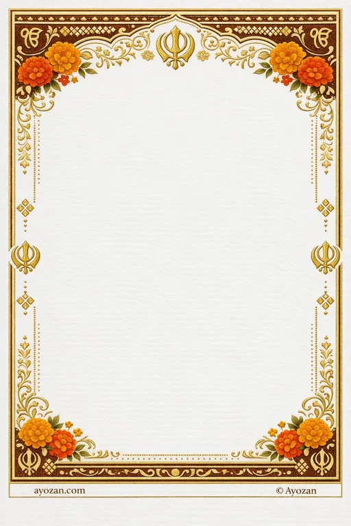 North Indian Haldi · Ornate — North Indian Sikh Ornate Haldi invitation card design from Ayozan