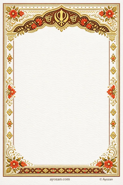 North Indian Mehndi · Ornate — North Indian Sikh Ornate Mehndi invitation card design from Ayozan