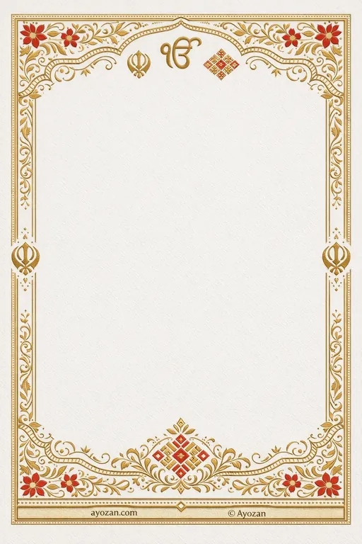 North Indian Reception · Ornate — North Indian Sikh Ornate Reception invitation card design from Ayozan