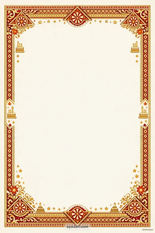 Assamese Birthday · Classic — Assamese Hindu Traditional Birthday invitation card design from Ayozan