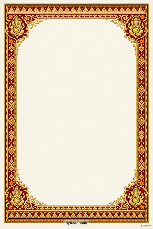 Assamese Engagement · Classic — Assamese Hindu Traditional Engagement invitation card design from Ayozan