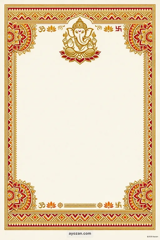 Assamese Wedding · Classic — Assamese Hindu Traditional Wedding invitation card design from Ayozan