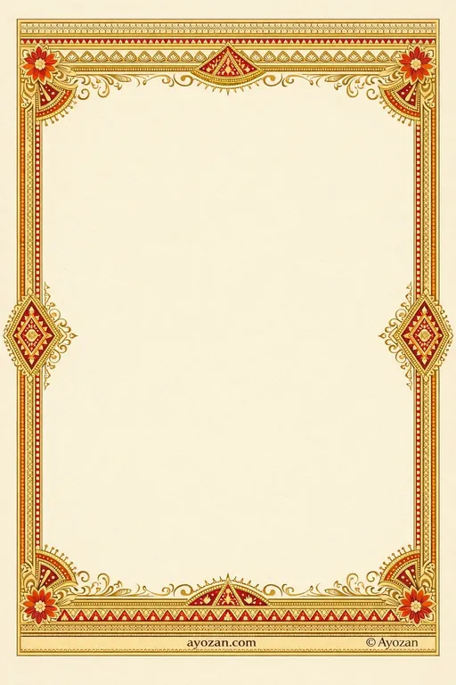 Assamese Mehndi · Classic — Assamese Hindu Traditional Mehndi invitation card design from Ayozan